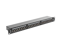 LANBERG Patch Panel 24 Port 1U Kat.6 czarny ekranowany PPS6-1024-B - 457381 - zdjęcie 2